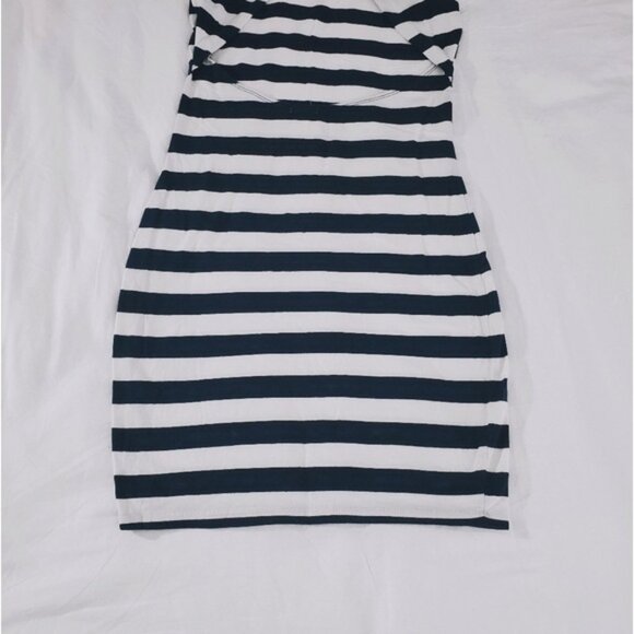 Garage Striped Criss Cross Back Halter Bodycon Dress- NWOT - Picture 6 of 14